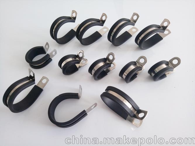 蘭州福萊通r型不銹鋼包膠線夾 13mm汽車(chē)線束卡子批發(fā)